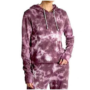 Threads 4 Thought NWT Roe Purple Tie Dye Cropped Hoodie Size XL